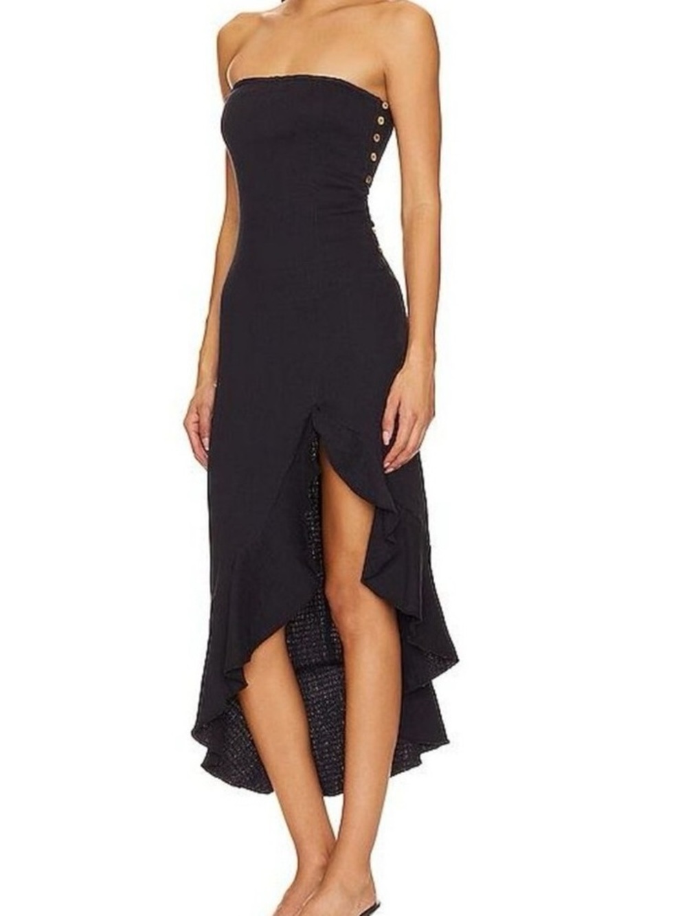 FREE PEOPLE Made Me Blush Midi Dress in Black - Picture 4 of 10